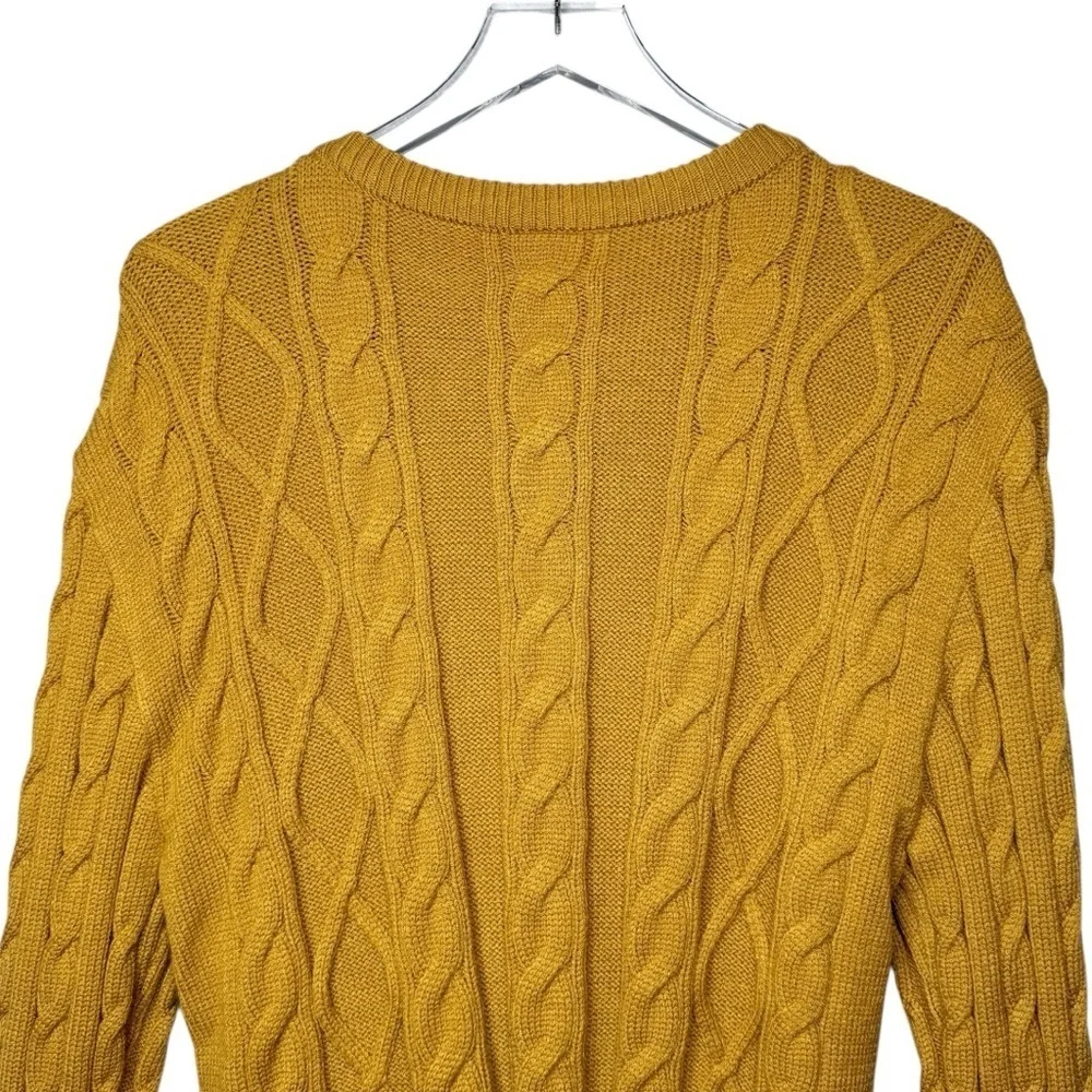 Disney Donald Duck Mustard Women’s Cable Knit Crewneck Women’s Sweater Sz L - Picture 13 of 14